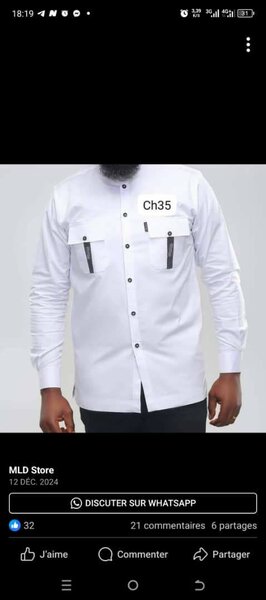 Chemise Homme Élégante Blanche