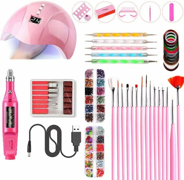Kit de vernis à ongles, séchoir à lampe LED UV avec 18/12 pi