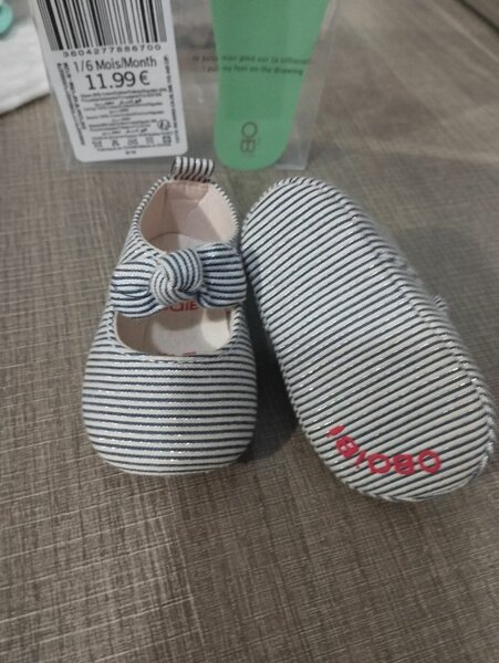 Chaussons Bébé Rayés  " Obaibi