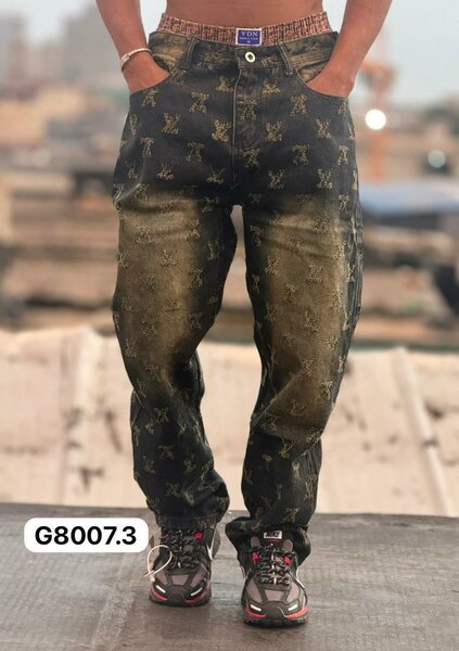 Jeans baggy délavé homme