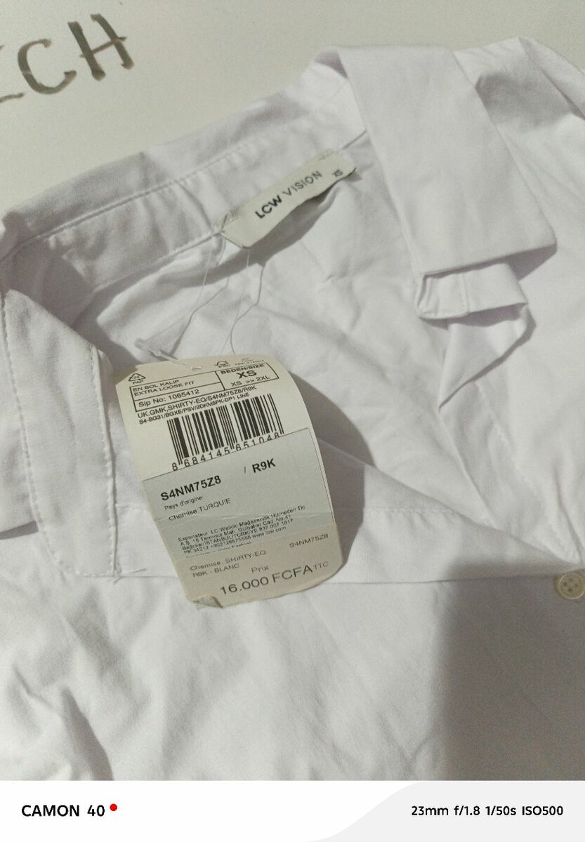 Chemise blanche unisexe