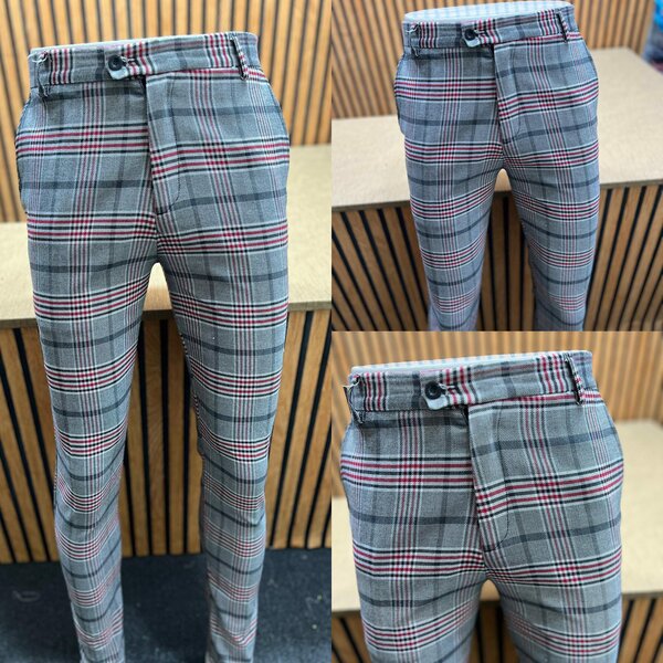Checked trousers men's