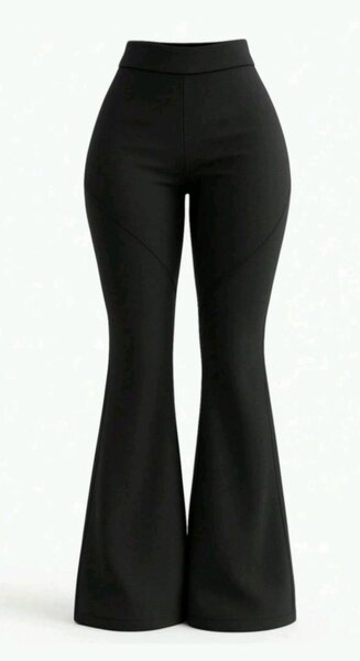 Pantalon noir évasé femme