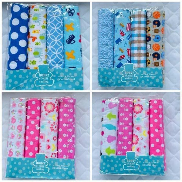 Lot de Tissus Coton 4 Motifs