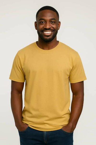 T-shirt jaune casual homme