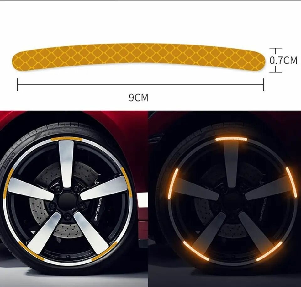 20 Pcs Car Wheel Hub Reflective Sticker Tire Rim Reflective