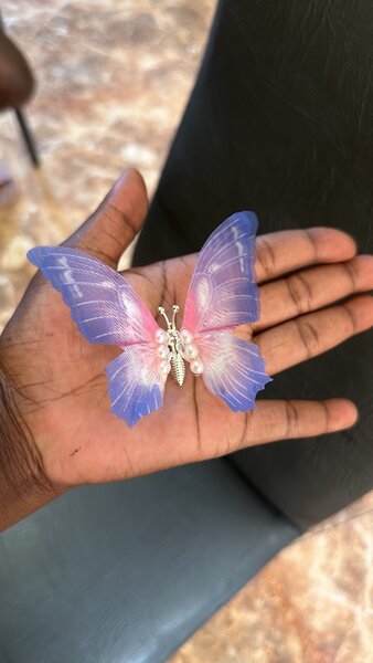 Hyperealistic butterfly hair clips