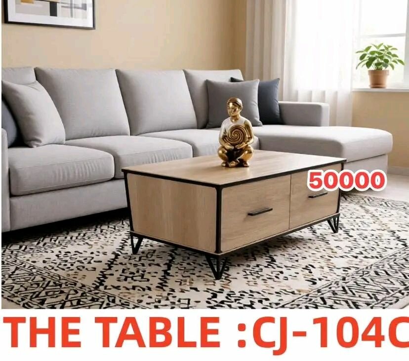 Table basse moderne en bois et métal