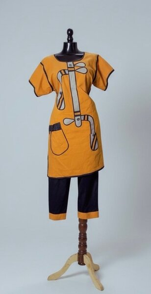 Ensemble tunique orange graphique