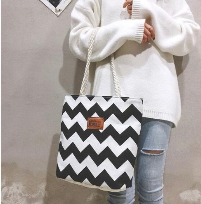 Sac fourre-tout zébré élégant