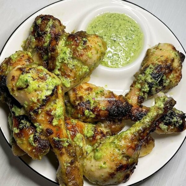 Poulet frit sauce verte
