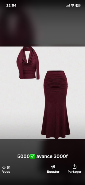 Robe longue élégante bourgogne