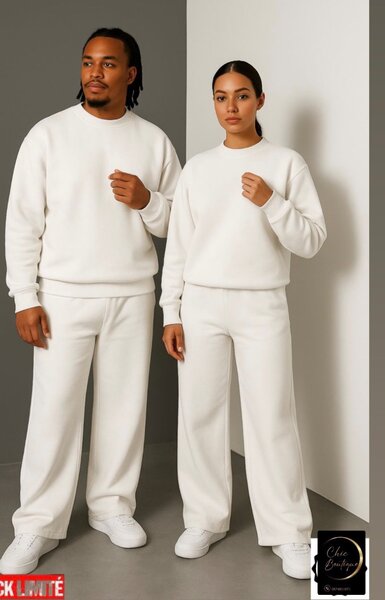 Ensemble de jogging unisexe blanc