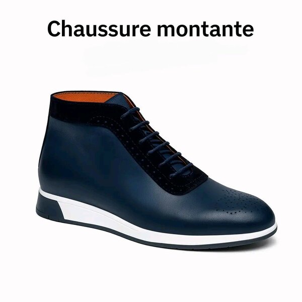 Bottines élégantes en cuir bleu