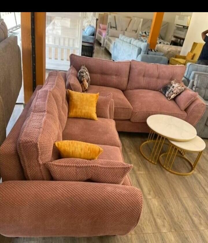 Canapé d'angle convertible en tissu