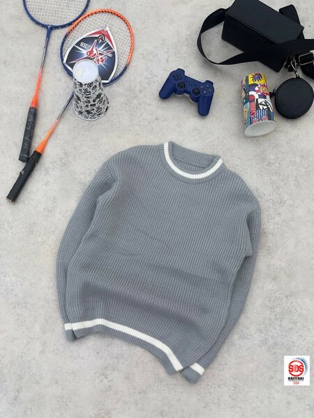 Pull en maille gris unisexe