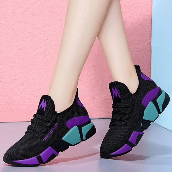 Chaussures de sport femme noir violet