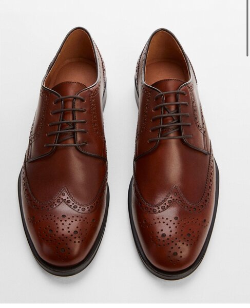 MANGO MNG DIE CUT LEATHER SHOES