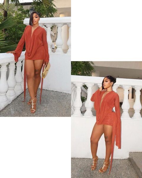 Robe courte drapée élégante