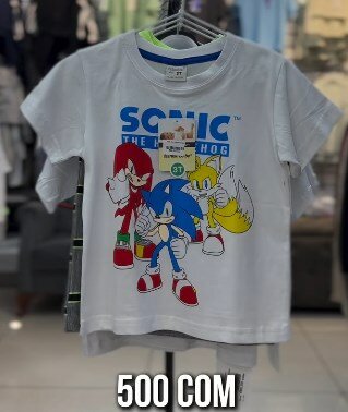 Футболка белая, принт Sonic
