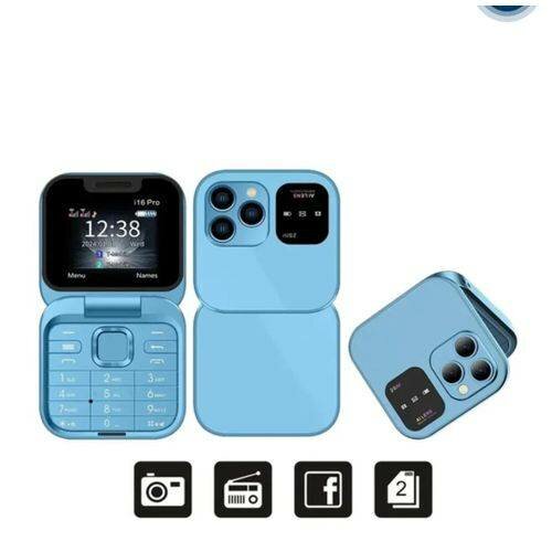 Mini téléphone portable pliable deux puces