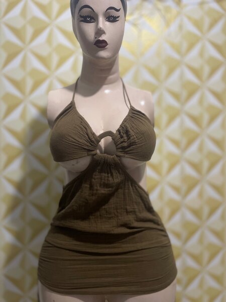 Tunique évasée marron élégant