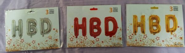 Ballons 'HBD' en aluminium