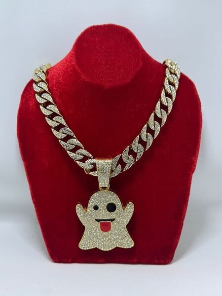 Collier Pendentif Fantôme Strass