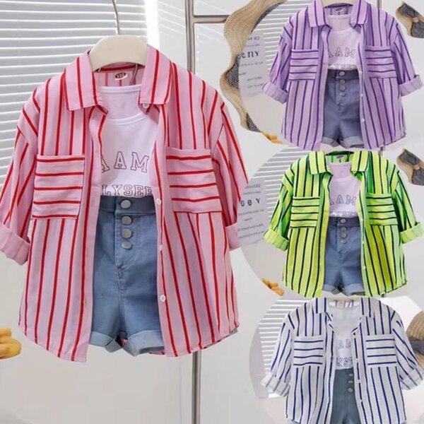 Ensemble chemise rayée enfant