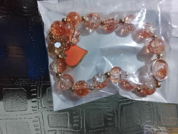 Bracelet en perles de pierres orange