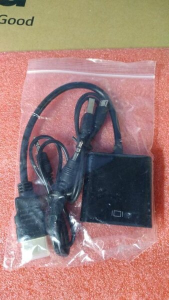 HDMI Port (папа) на VGA (мама) c аудио и кабелем доп.питание