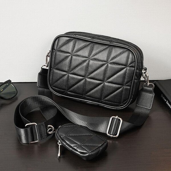 Sac bandoulière noir matelassé