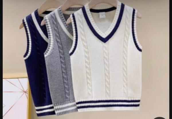 Pull sans manches côtelé élégant