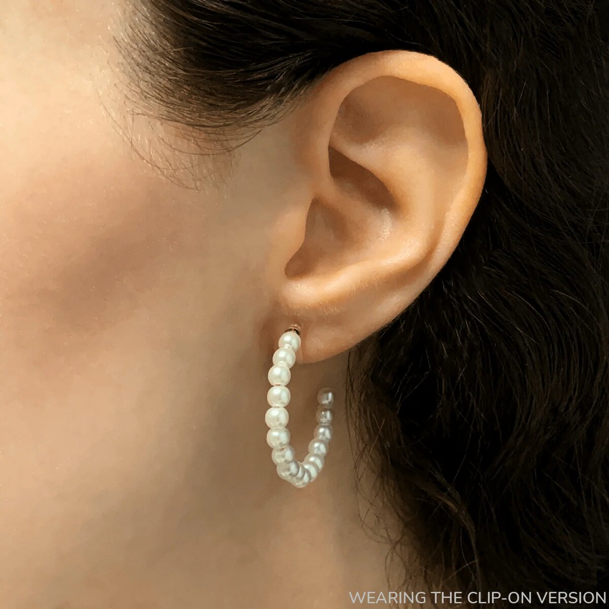 Pearl hoop earrings