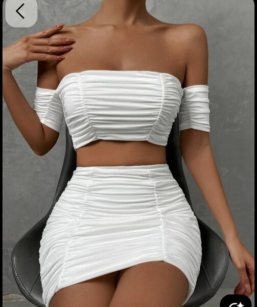 Ensemble deux pièces blanc élégant