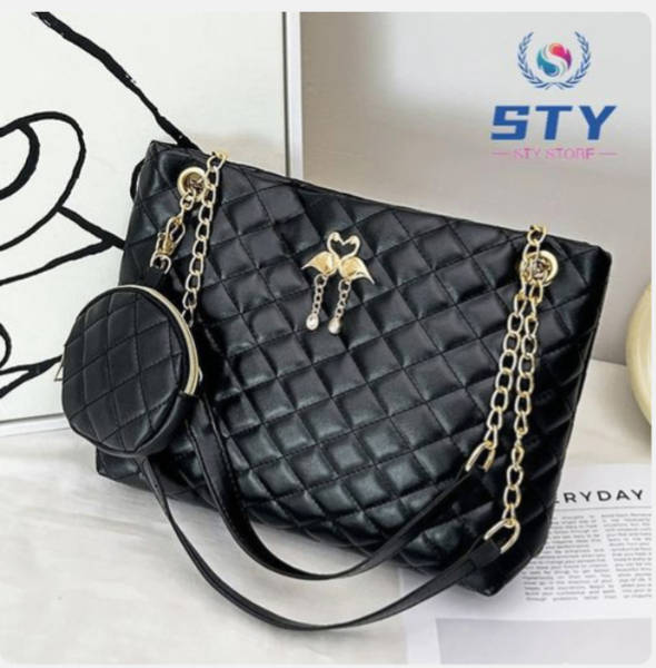 Sac à main en cuir noir élégant