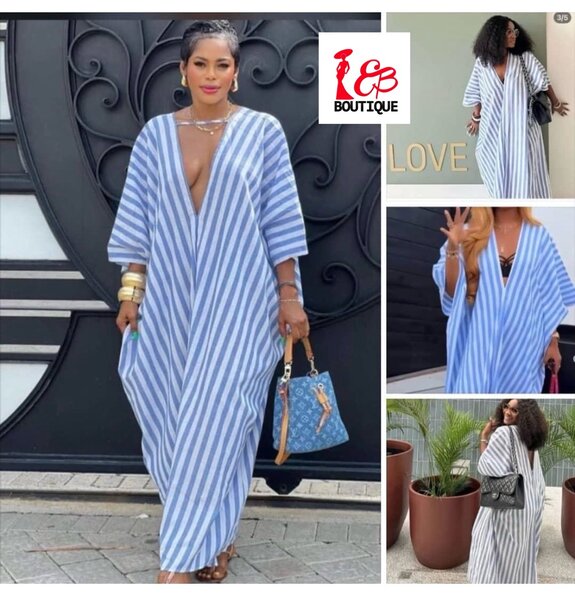 Robe longue rayée pour femmes