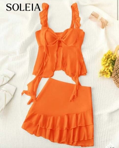 Ensemble débardeur et jupe orange SOLEIA