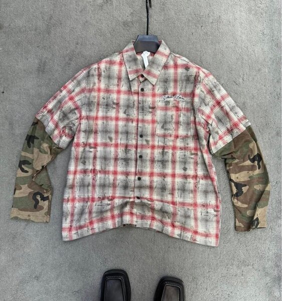 Chemise à carreaux camouflage