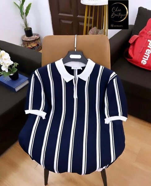 Polo rayé élégant homme