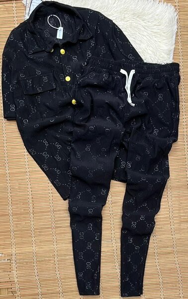 Ensemble de détente noir en coton