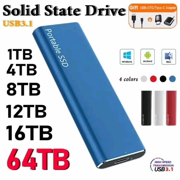 Disque SSD  de 1 T à 64 Tera