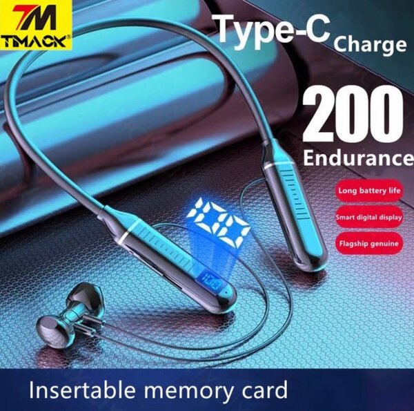 Bluetooth headset neckband uses SD card Black