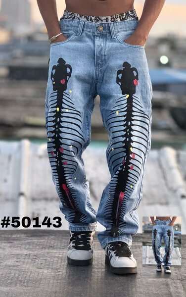 Jeans homme design artistique