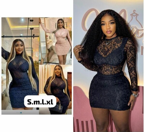 Robe moulante en dentelle