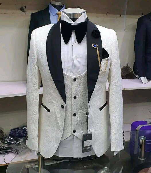 Black and White Tuxedo 3 piece Suit