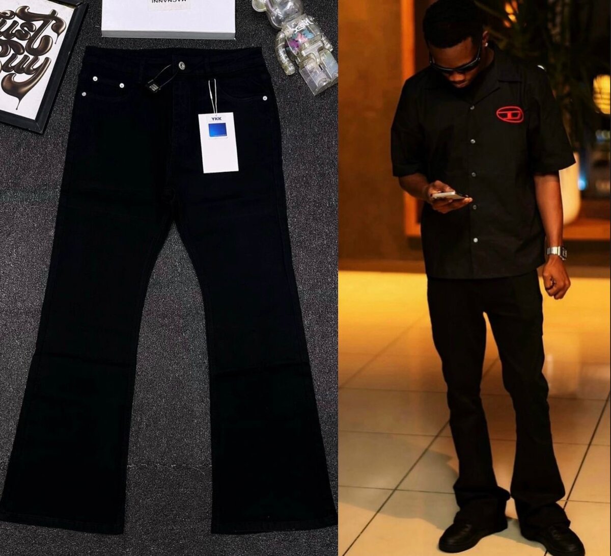 Jeans évasés tendance homme