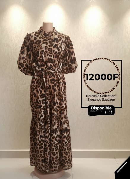 Robe Longue Léopard Élégante