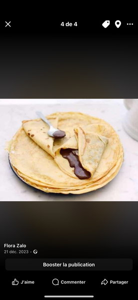Crêpes au chocolat 10 à2500f
