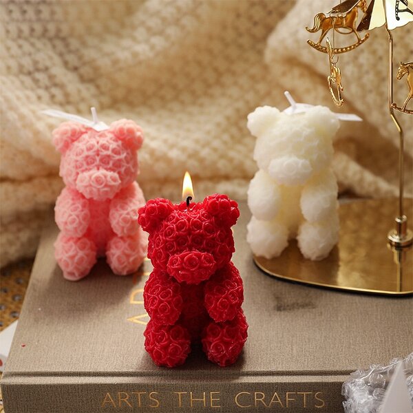 Medium size teddy bear candle mould